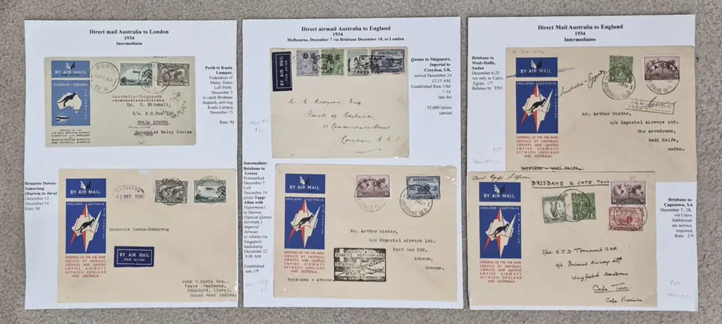 1934 (9-10th Dec) Aust to London Qantas ... Image 1++