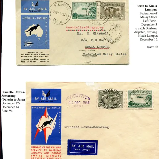 1934 (9-10th Dec) Aust to London Qantas ...