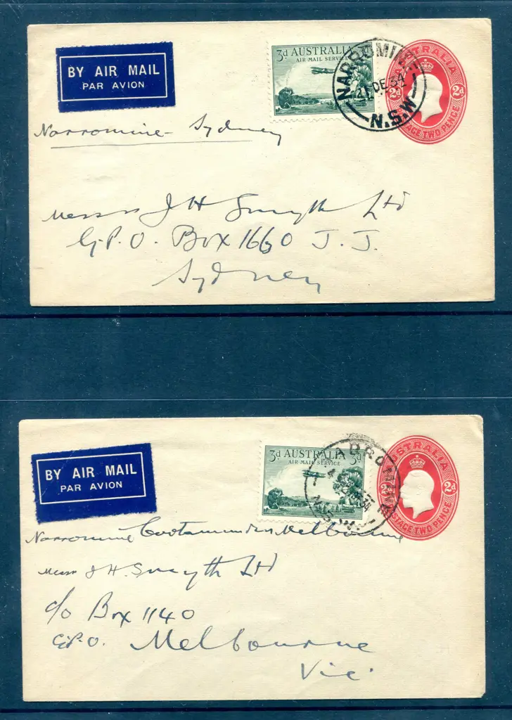 1934 (21st Dec) "Narromine - Sydney" & "Narromine ... Image 1++