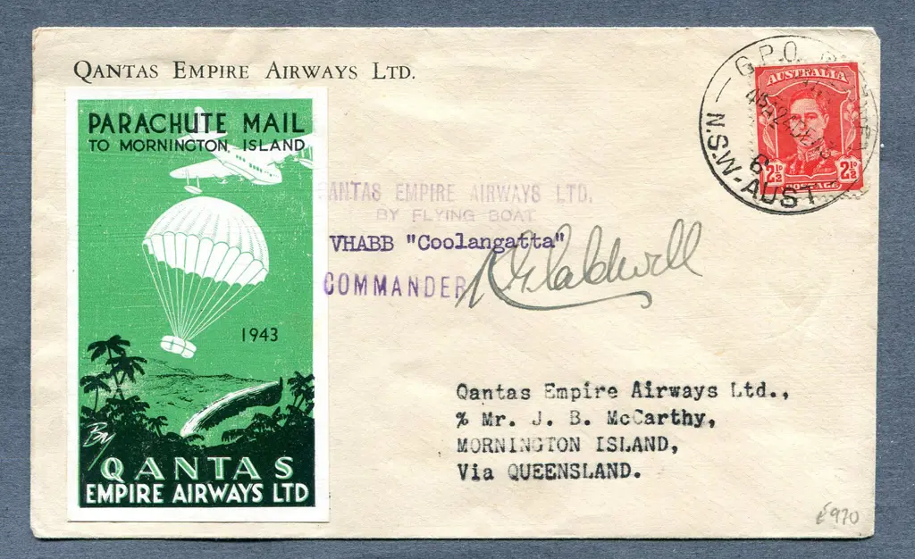 1943 (24th Dec) Sydney to Mornington Island Qantas ... Image 1++