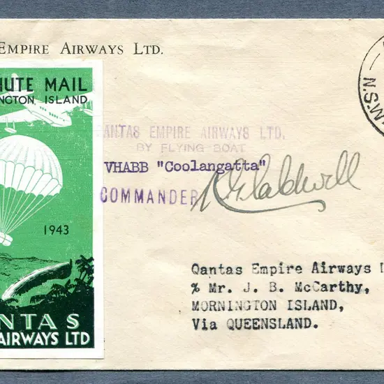 1943 (24th Dec) Sydney to Mornington Island Qantas ...