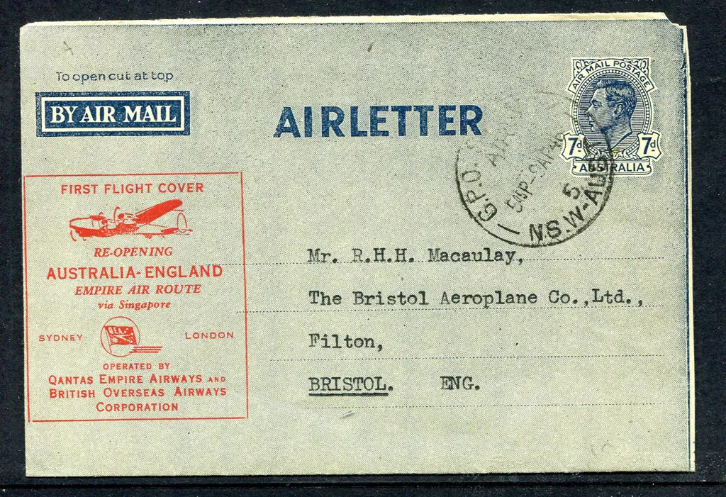 1946 (9th April) Australia to England re-opening ... Image 1++