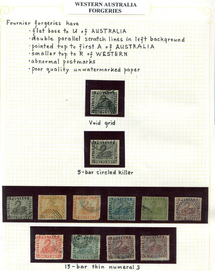 Forgeries Fournier collection on 5 album sheets ... Image 1++