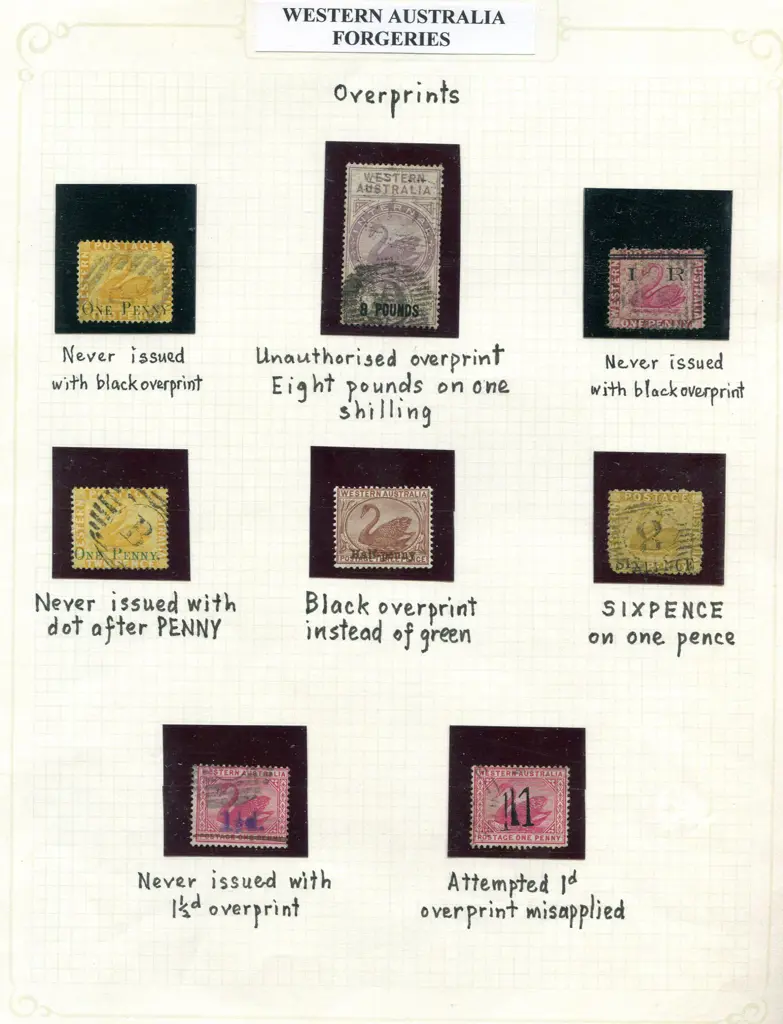 Forgeries Overprints with genuine issues but ... Image 1++
