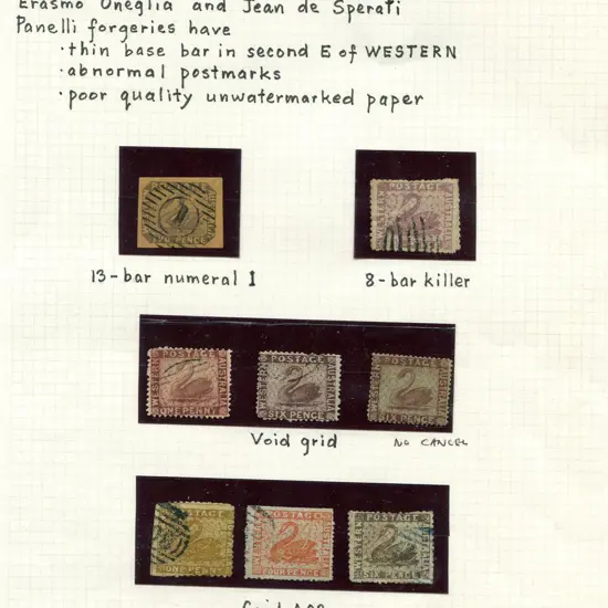 Forgeries Panelli forgeries plus a page of bogus ...