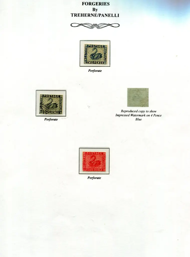 Forgeries Swan types presented on 15 exhib pages ... Image 1++