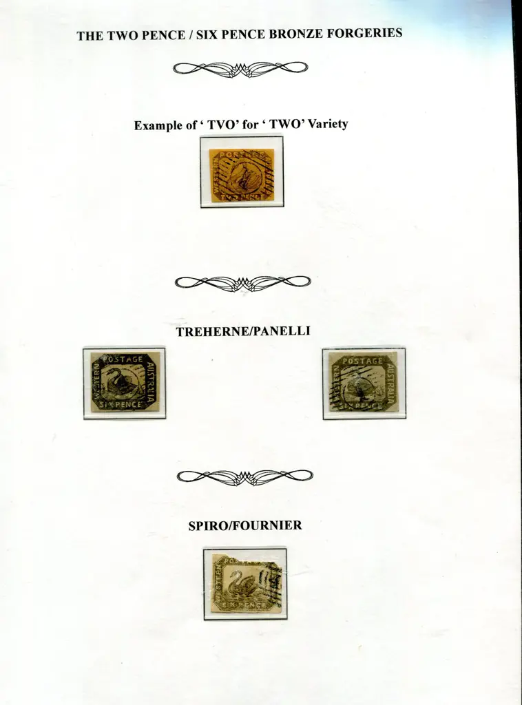 Forgeries Swan types presented on 15 exhib pages ... Image 1++