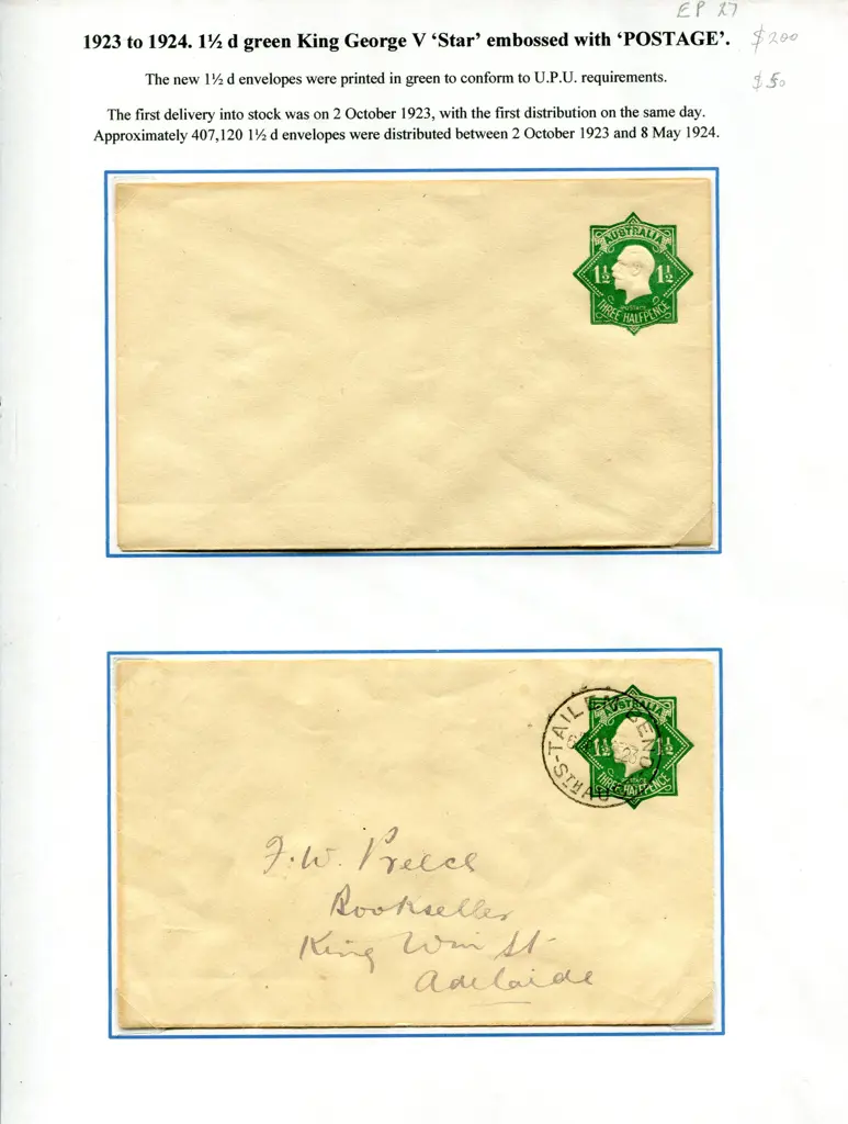 Postal Stationery - Envelopes 1916-1939 arranged ... Image 1++