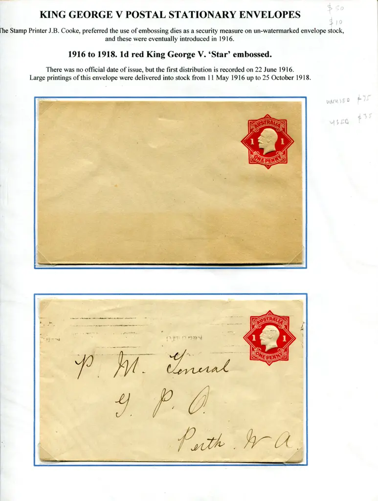 Postal Stationery - Envelopes 1916-1939 arranged ... Image 1++