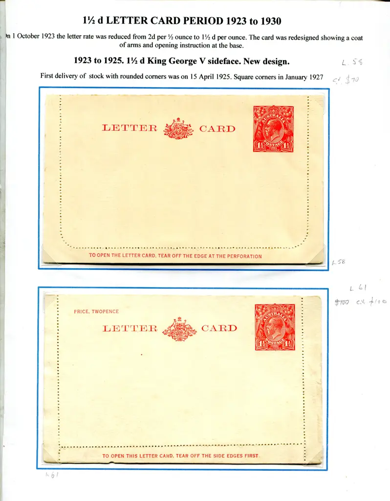 Postal Stationery - Lettercards 1911-1935 ... Image 1++