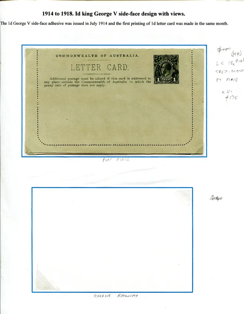 Postal Stationery - Lettercards 1911-1935 ... Image 1++