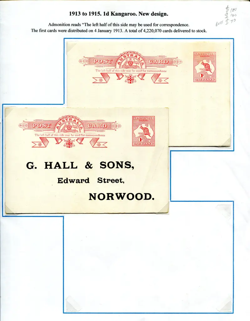 Postal Stationery - Postal Cards 1911-1918 on 7 ... Image 1++