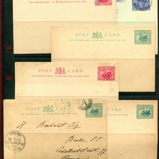 Postcards Surcharged group consisting "ONE PENNY" ...