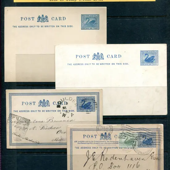 Post Cards ½d chestnut (PC 1), 1d blue (PC 2), 2d ...