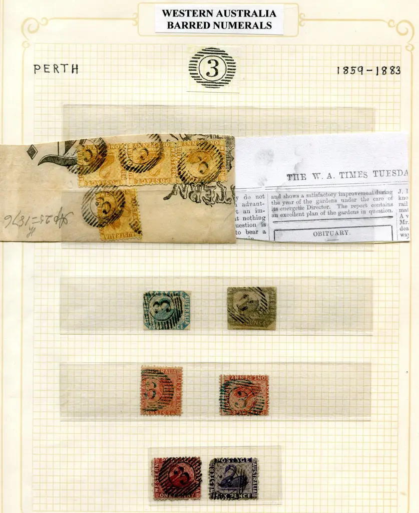 Postmarks 15 Bar Numeral "3" range on written up ... Image 1++