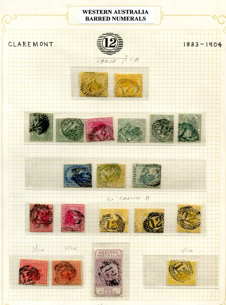 Postmarks 15 Bar Numeral "12" Range of 1863 no wmk ... Image 1++