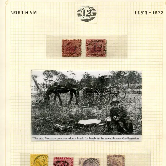 Postmarks 15 Bar Numeral "12" Range of 1863 no wmk ...