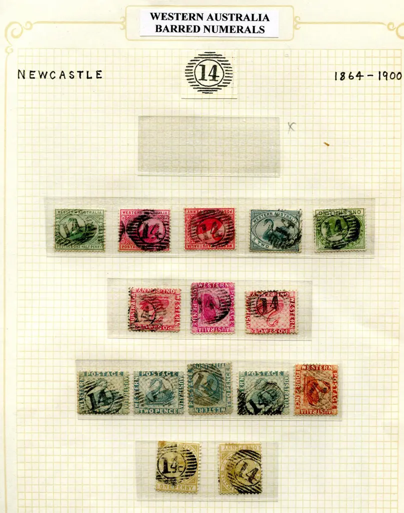 Postmarks 15 Bar Numeral "14" for ... Image 1++