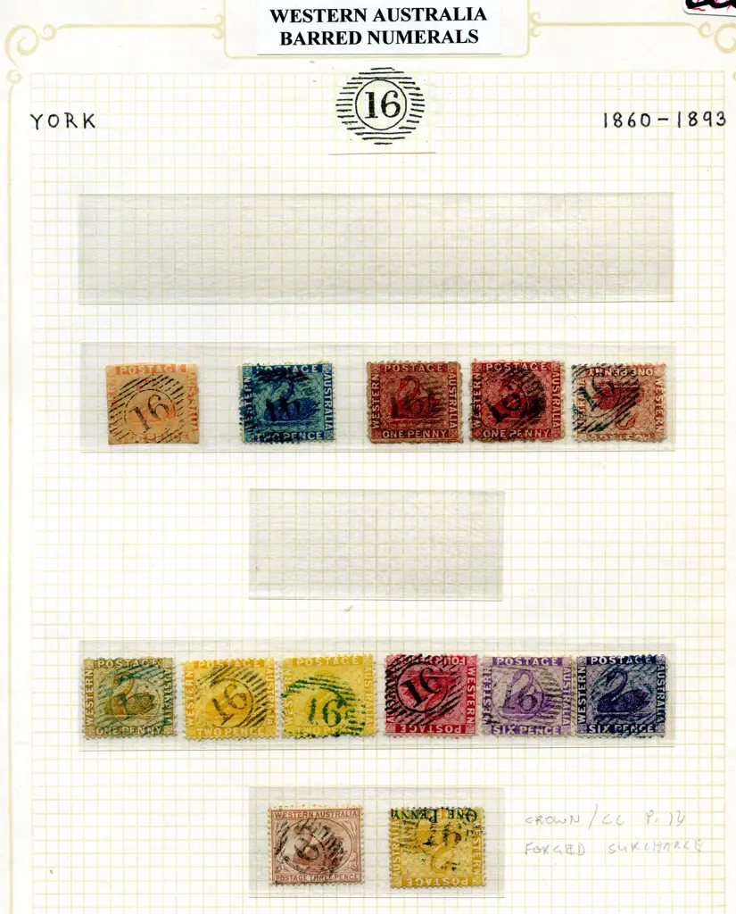 Postmarks 15 Bar Numeral "16" for York. Group ... Image 1++