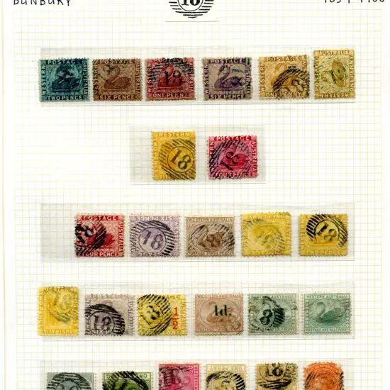 Postmarks 15 Bar Numeral "18" for Bunbury ...