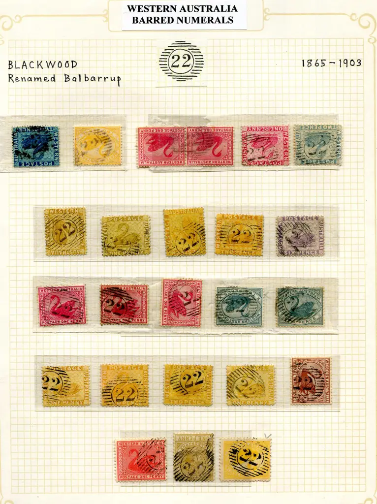 Postmarks 15 Bar Numeral "22" for Blackwood & "23" ... Image 1++