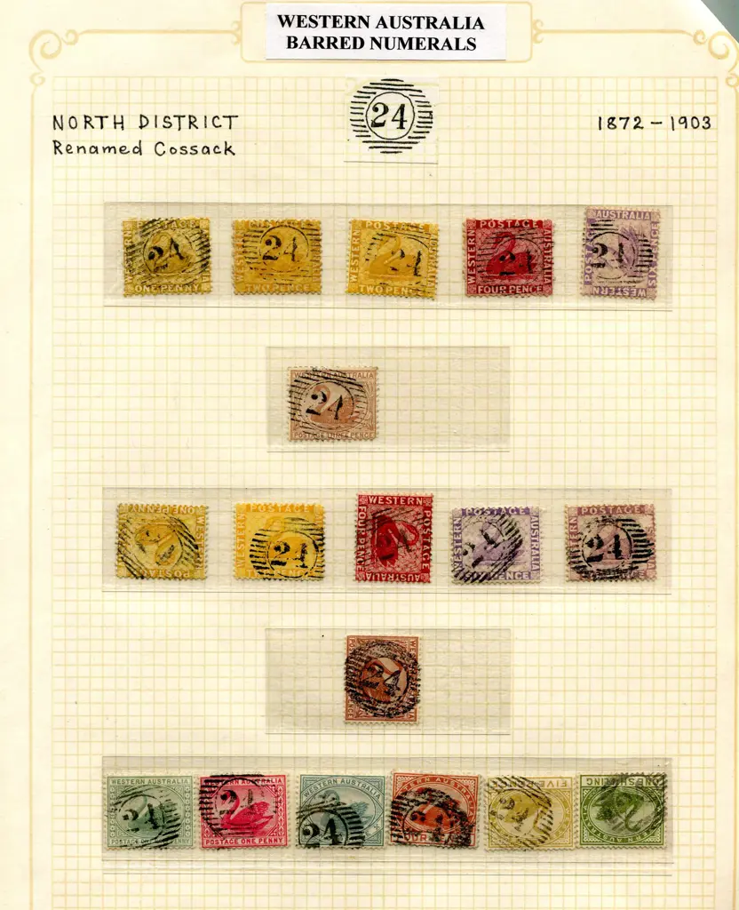Postmarks 15 Bar Numeral "24" for North District ... Image 1++