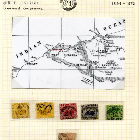 Postmarks 15 Bar Numeral "24" for North District ...