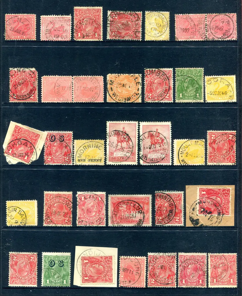 Postmarks "M" towns selection on 2 Hagners ... Image 1++
