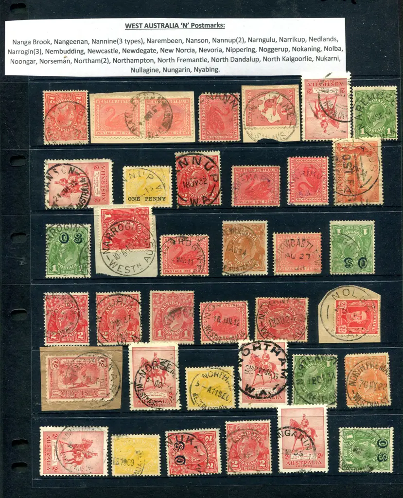 Postmarks "N" towns range incl Nanga Brook, ... Image 1++
