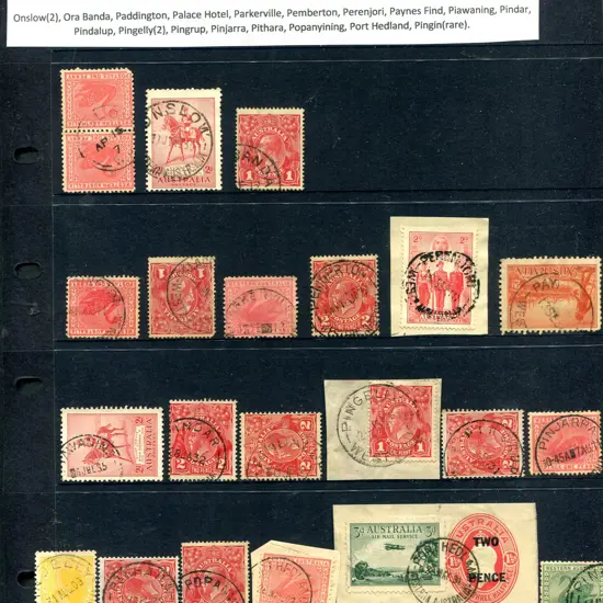 Postmarks "O" & "P" town names commencing with ...