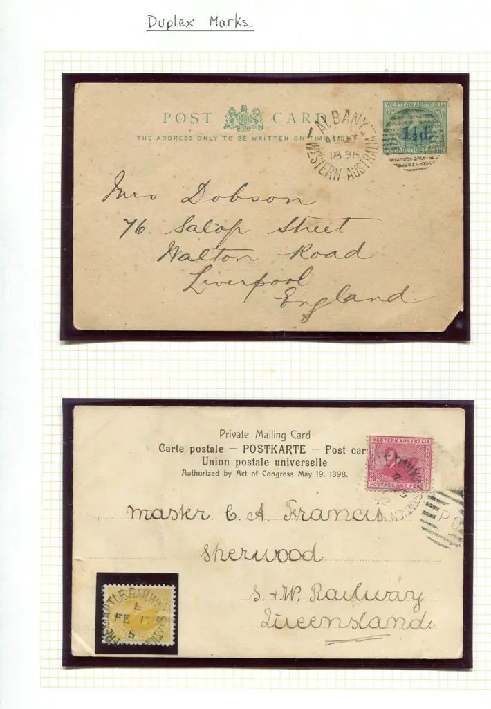 Postmarks Duplex markings on 5 single stamps, 4 ... Image 1++