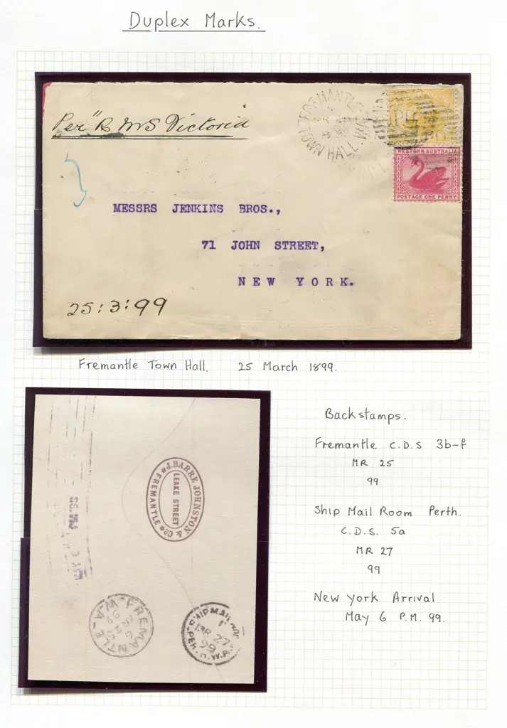 Postmarks Duplex markings on 5 single stamps, 4 ... Image 1++