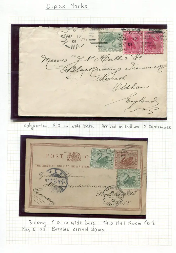 Postmarks Duplex markings on 5 single stamps, 4 ... Image 1++