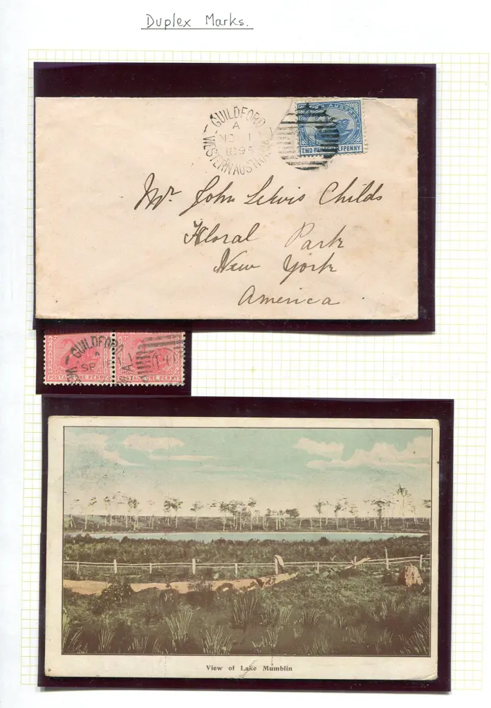 Postmarks Duplex markings on 5 single stamps, 4 ... Image 1++
