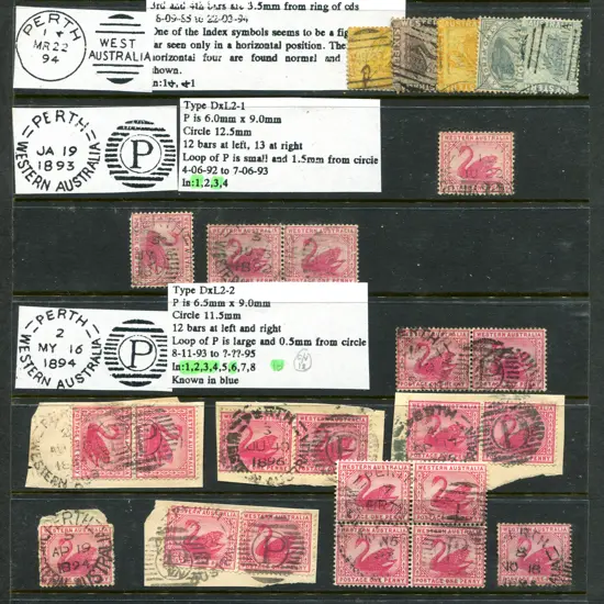 Postmarks Perth Vol. 1 Duplex cancels all on swans ...