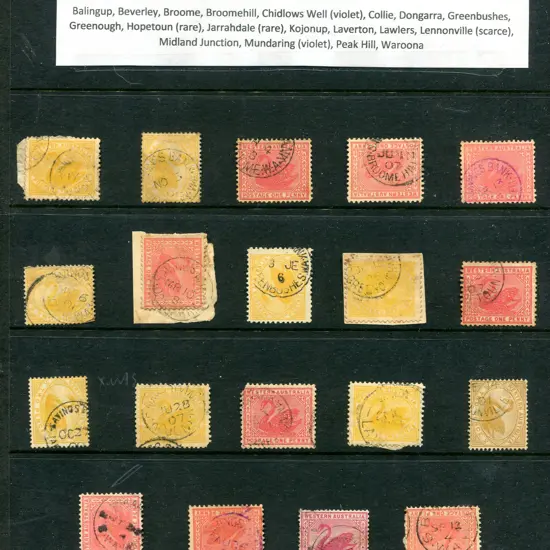 Postmarks Savings Bank types with 19 different ...
