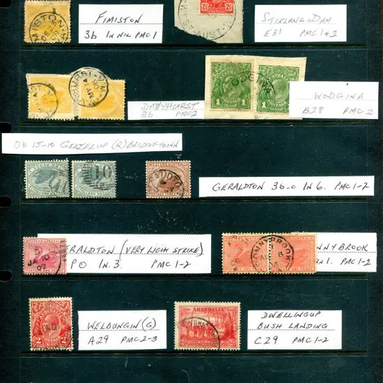 Postmarks Small selection all annotated with PMI ...