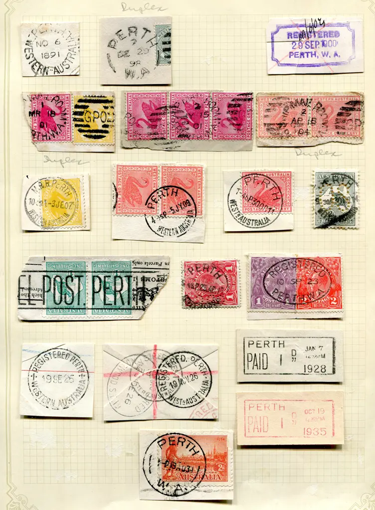 Postmarks 1905-1960's Perth slogan machine cancels ... Image 1++