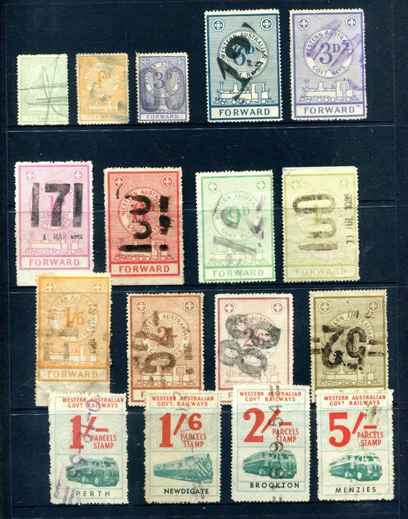 Railway Stamps Pre-decimal Parcel Type 1 with ¼d ... Image 1++