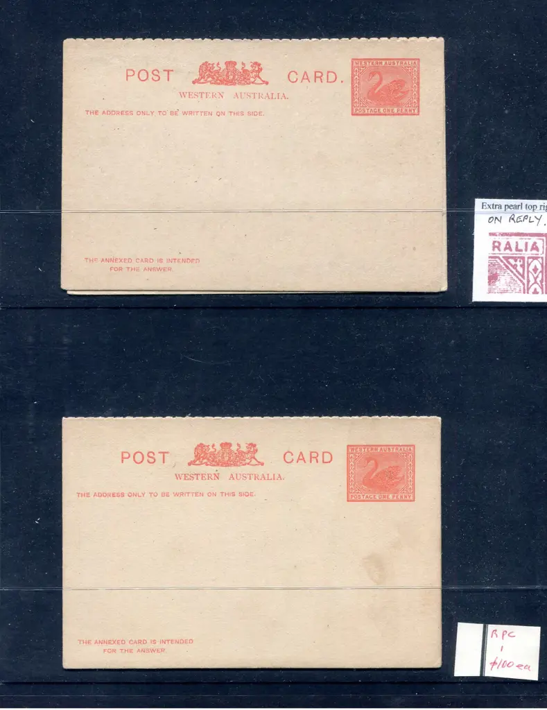 Reply Postcards RPC 1 unused with annotated ... Image 1++