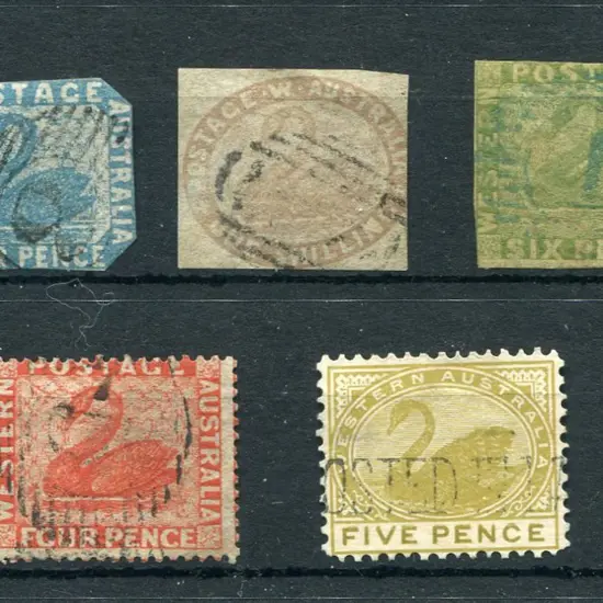 Swans 1854 1d black with 3 margins with void grid ...