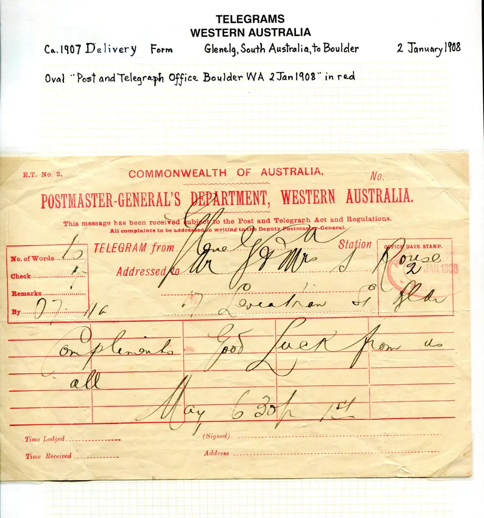 Telegrams 1897-1909 selection each with oval ... Image 1++