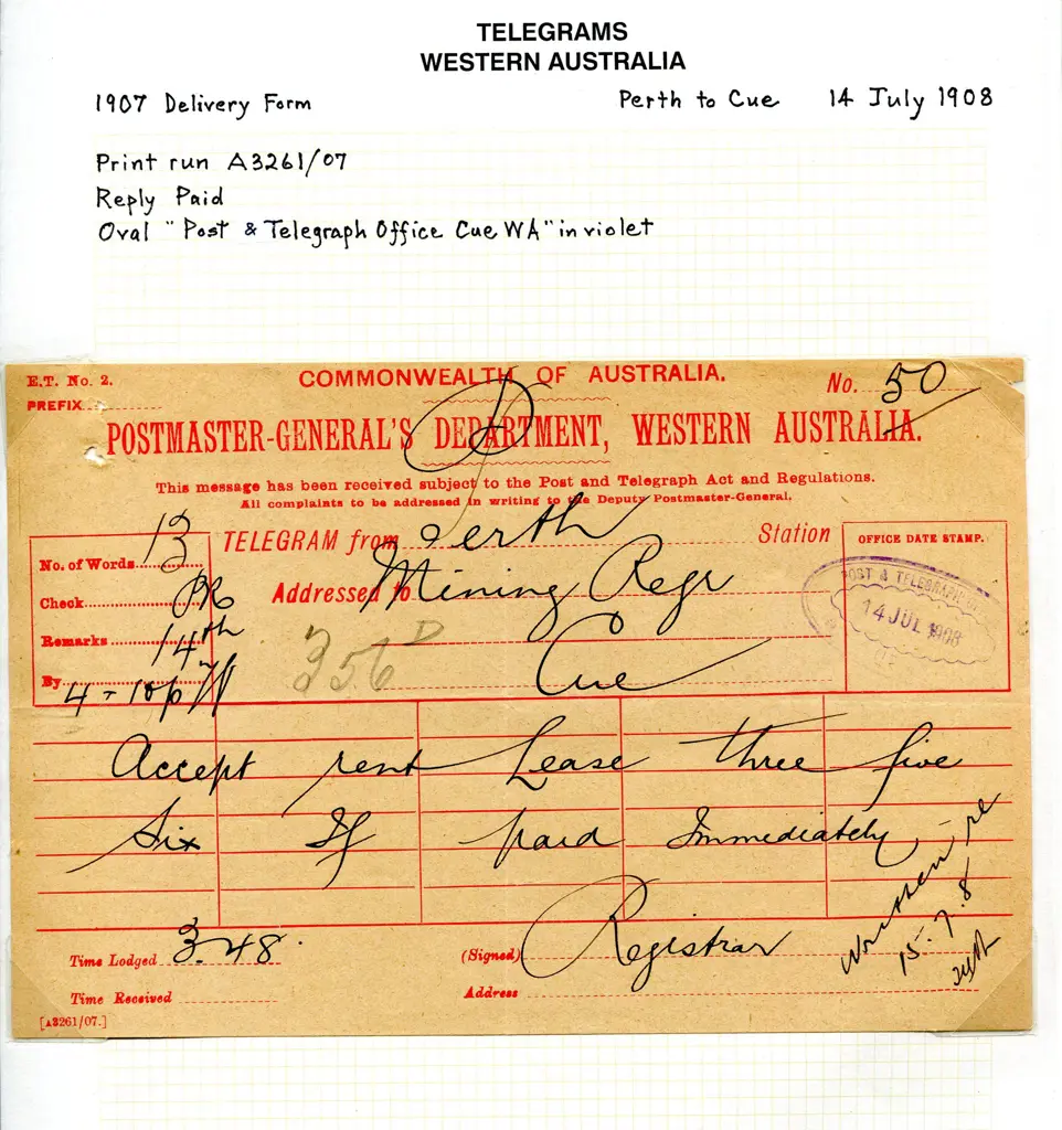Telegrams 1897-1909 selection each with oval ... Image 1++