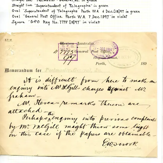 Telegrams 1897-1909 selection each with oval ...