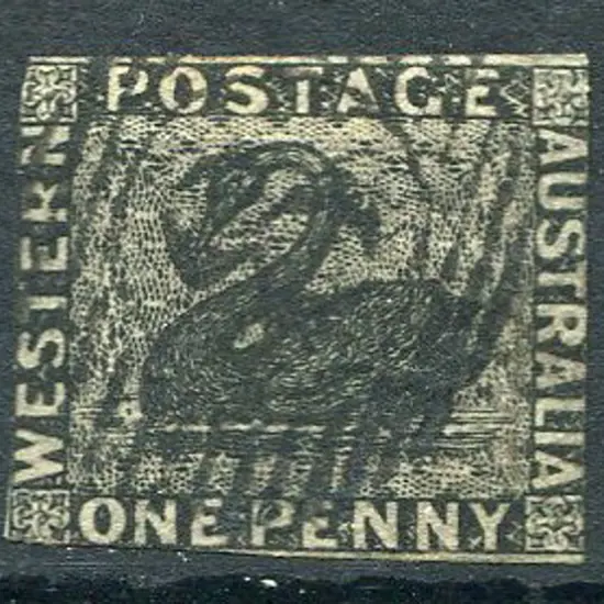 1854 1d black swan. Very close to cut into ...