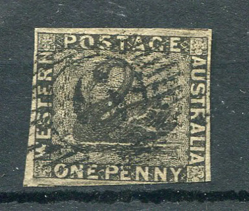 1854 1d black with 4 clear margins apart from ... Image 1++