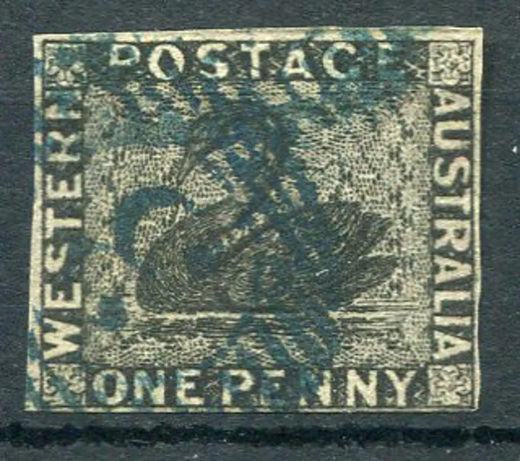 1854 1d black with 4 close to touching margins. ... Image 1++