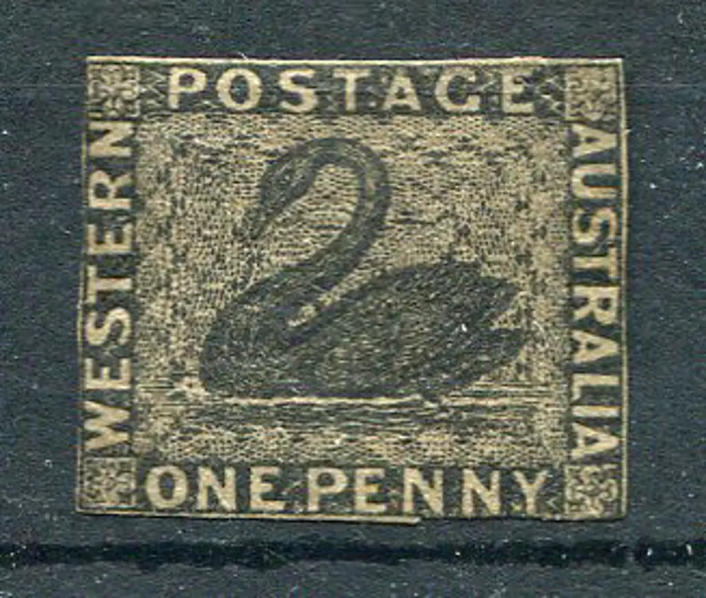 1854 1d black with tight margins & slightly cut ... Image 1++