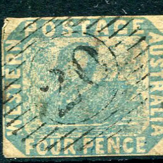 1854 4d pale blue with close to very close ...