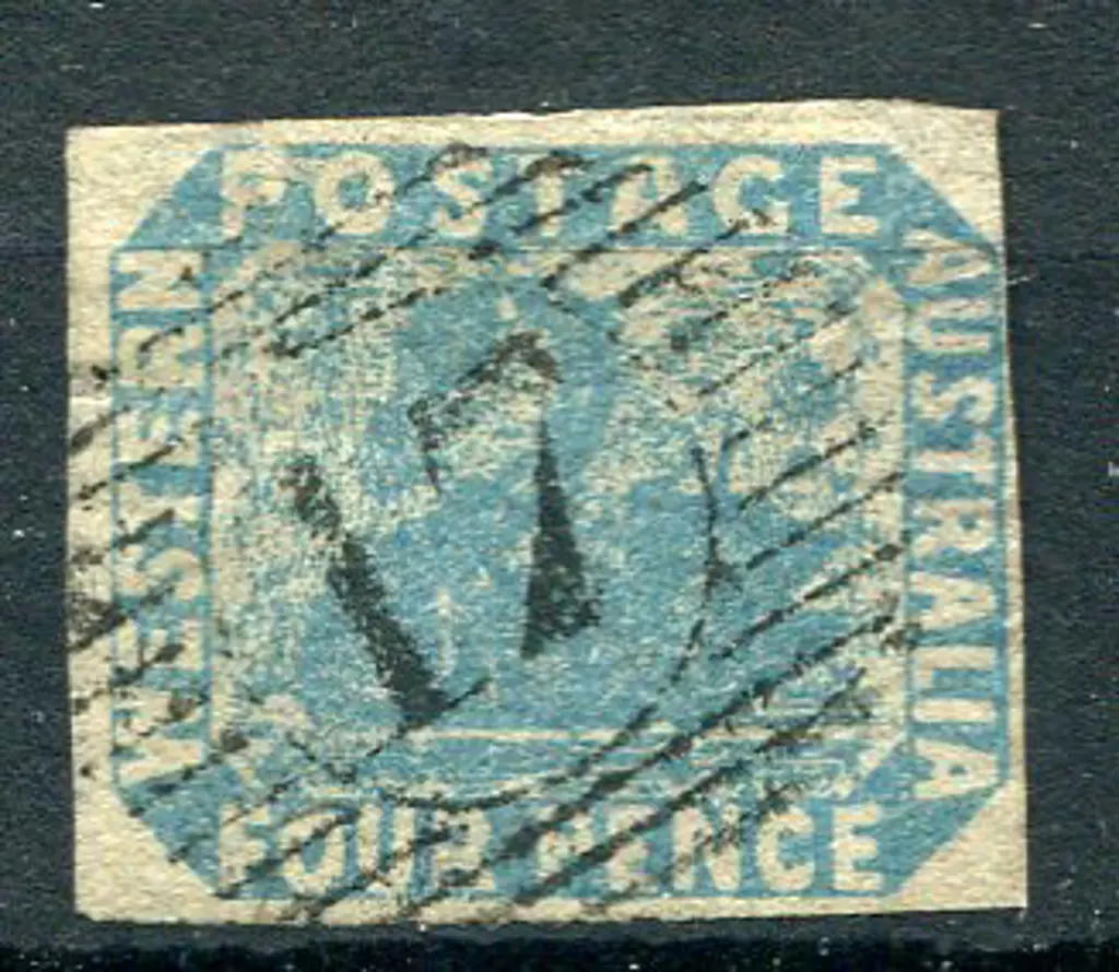 1854 4d pale blue with 4 close even margins superb ... Image 1++